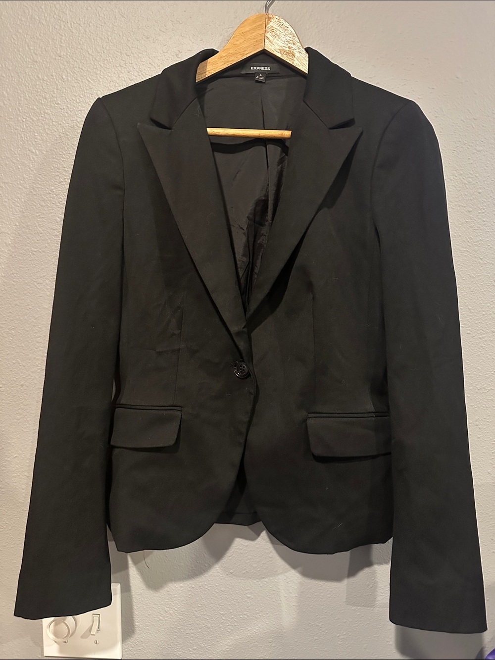 Express Black Women's Vintage Single-Button Blazer